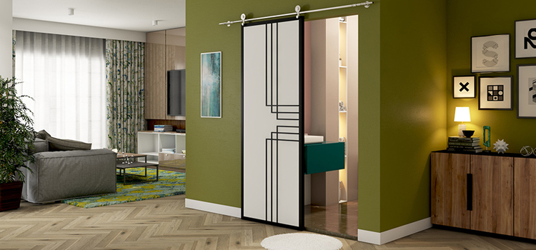 sliding bathroom door installation in Kendall